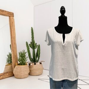 J.Crew Short Sleeve Flop V-Neck Cotton Blend Tee Top